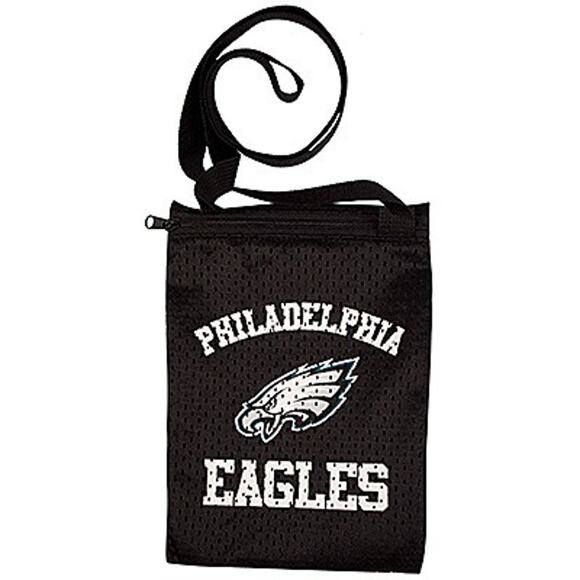 Philadelphia Eagles Game Day Pouch Small Black Zipper Jersey Super Bowl New NFL - Picture 2 of 3
